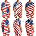 Men'S Fashion 2-Piece Matching Shortsleeve Collared Neck Tropical Set - Casual Stylish Flag Pattern Shirt & Bottoms, Loose Fit, plus Size Hawaiian Patriotic Streetwear for 4Th of July