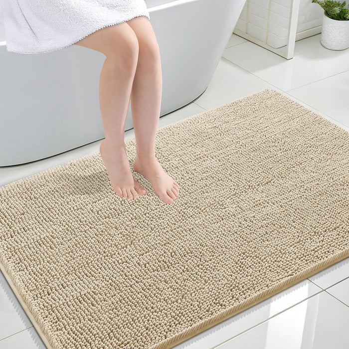 Bathroom Rugs 30X20, Extra Soft Absorbent Chenille Bath Rugs, Rubber Backing Quick Dry, Machine Washable Bath Mats for Bathroom Floor, Tub and Shower, Home Decor Accessories, Grey