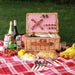 Wicker Picnic Basket for 2, Insulated Picnic Basket - Red Check