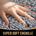 Thick Chenille Bathroom Rugs 30x20, Soft Absorbent Bath Mat, Grey
