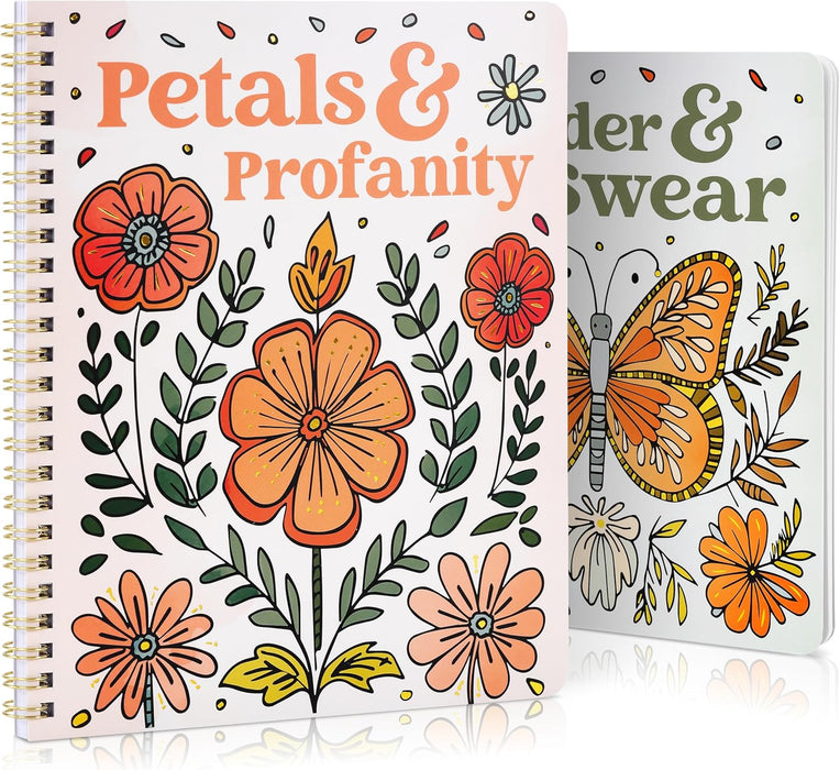 Beautiful Coloring Book Set of 2 for Adult Relaxation with Floral Designs