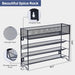 Spice Rack Organizer with 27 Spice Jars with Black Lids