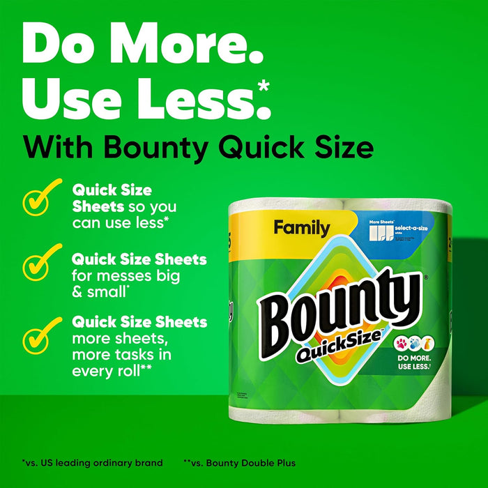 Paper Towels Quick Size, White, 16 Family Rolls = 40 Regular Rolls