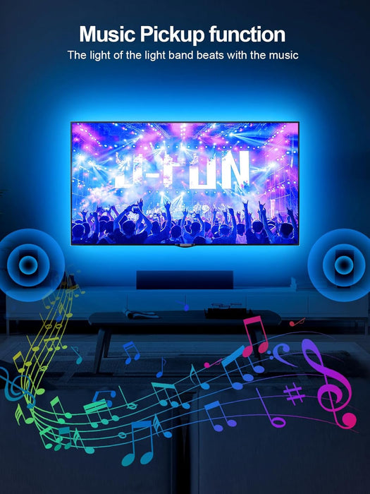 TV Lights Behind, 19.68ft LED Lights for 55-85 Inch TV, RGB TV Backlight, Music Sync Bluetooth APP and Remote Control Strip Lights USB Powered for Bedroom Gaming Room Decor