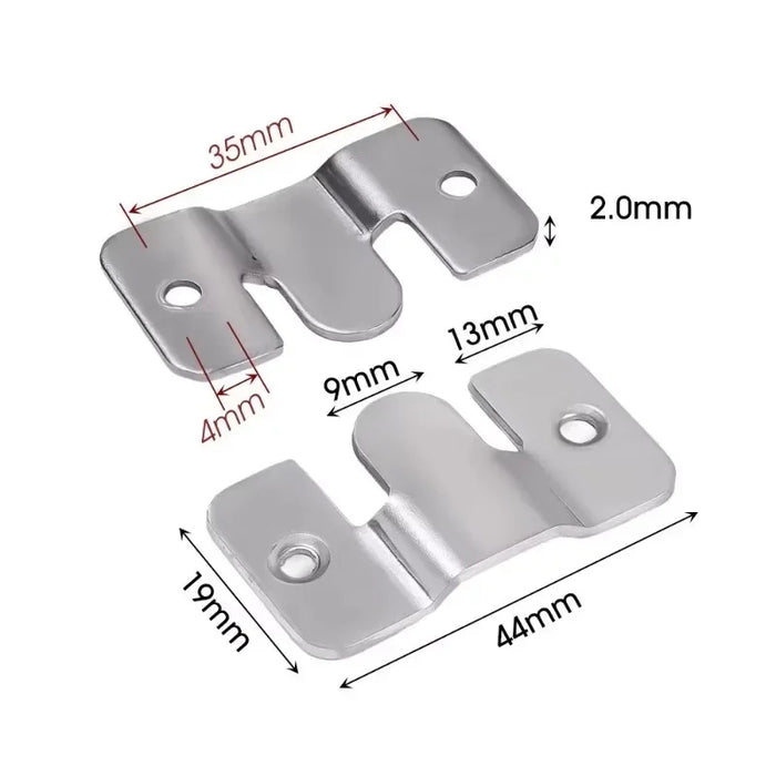 Stainless Steel Interlock Hanging Buckle Heavy Duty Photo Frame Hook Wall Mounted Flush Mount Brackets for Furniture Connector