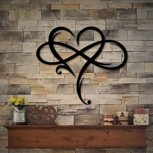 Infinity Heart Wall Decor, Unique Infinity Heart Metal Art Wall Decor Love Sign Steel Wall Plaques Bedroom Ornaments for