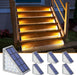 Solar Step Lights,6 Pack Warm White Solar Stair Lights Outdoor Waterproof IP67 Auto On Off,Solar Lights for Steps,Stair,Patio,Yard,Porch,Front Door,Sidewalk,Deck Decor