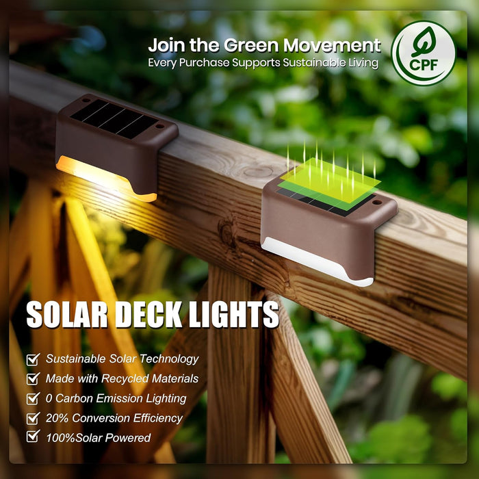 Solar Deck Lights Outdoor 16 Pack,Step Light Waterproof,Warm White