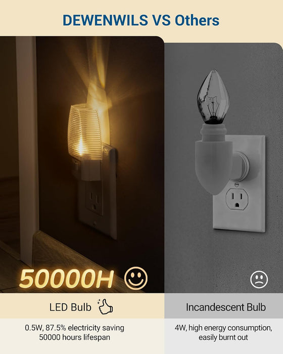 Plug in Night Light with Switch, Manual ON Off LED Nightlight for Kids, Nursery, Bedroom, Bathroom, Hallway, Stairways, Corridor, Garage, Warm White, 4 Pack