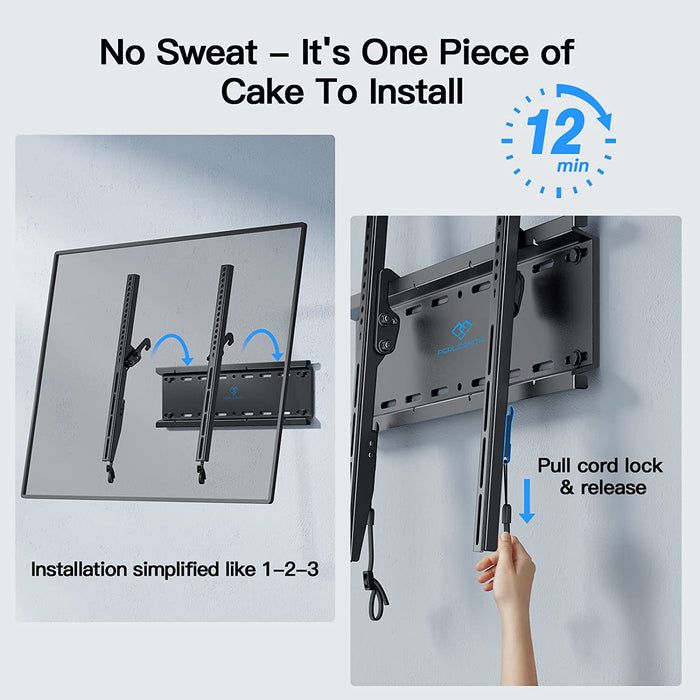 Tilting TV Wall Mount Bracket Low Profile for Most 23-60 inch LED LCD OLED, Plasma Flat Screen TVs with VESA 400x400mm W