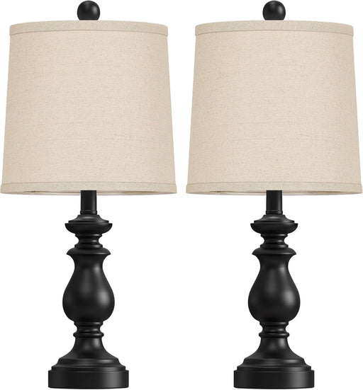 Traditional Table Lamp Set of 2, Rustic Farmhouse Table Lamps for Living Room Bedroom, 22" Bedside Desk Lamps Vintage Ni