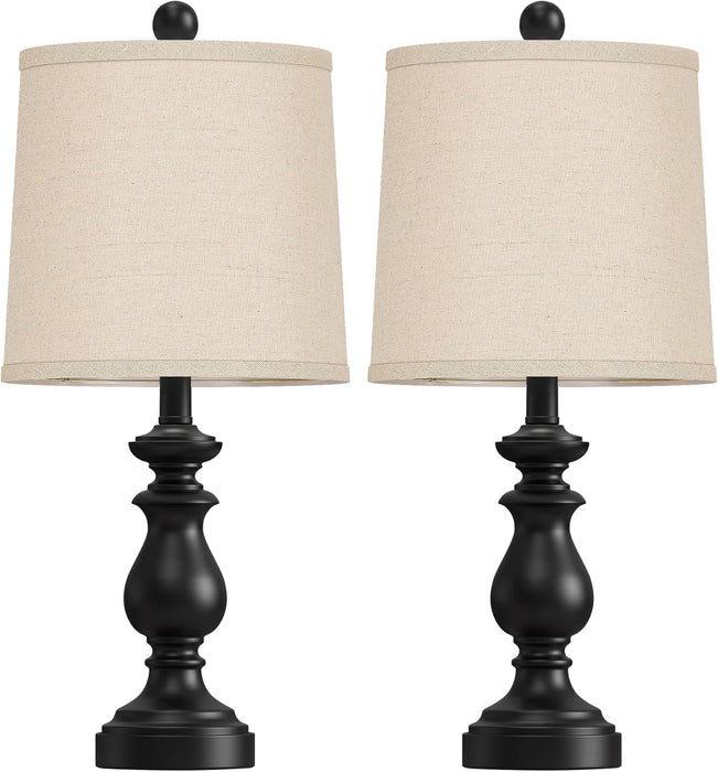 Traditional Table Lamp Set of 2, Rustic Farmhouse Table Lamps for Living Room Bedroom, 22" Bedside Desk Lamps Vintage Ni