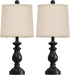 Traditional Table Lamp Set of 2, Rustic Farmhouse Table Lamps for Living Room Bedroom, 22" Bedside Desk Lamps Vintage Ni