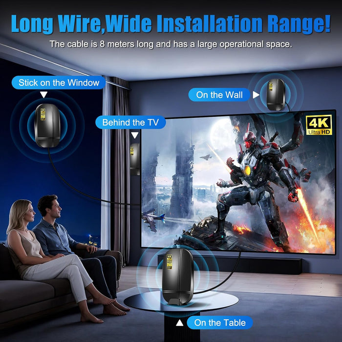 2026 Upgraded TV Antenna Indoor Outdoor, Digital Antenna for Smart TV