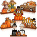 6 Pcs Fall Thanksgiving Table Decor, Cute, Bright Orange