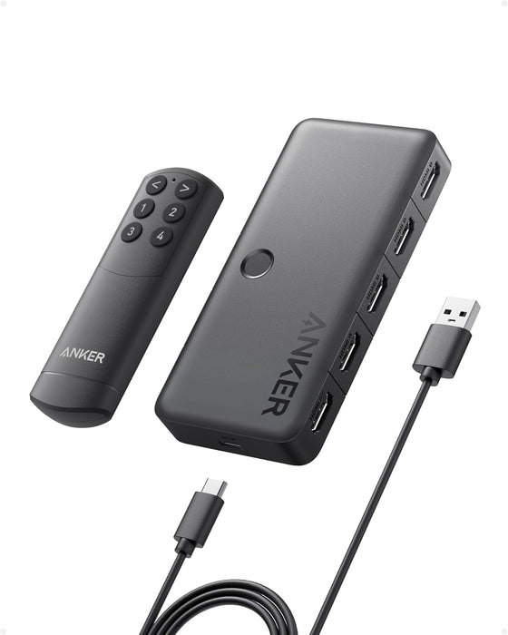HDMI Switch, 4 in 1 Out 4K@60Hz HDMI Switcher with Remote Selector