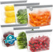Reusable Bags Dishwasher Safe, BPA Free Reusable Gallon Freezer Bags, Stand Up Leakproof Food Storage Bags for Marinate 