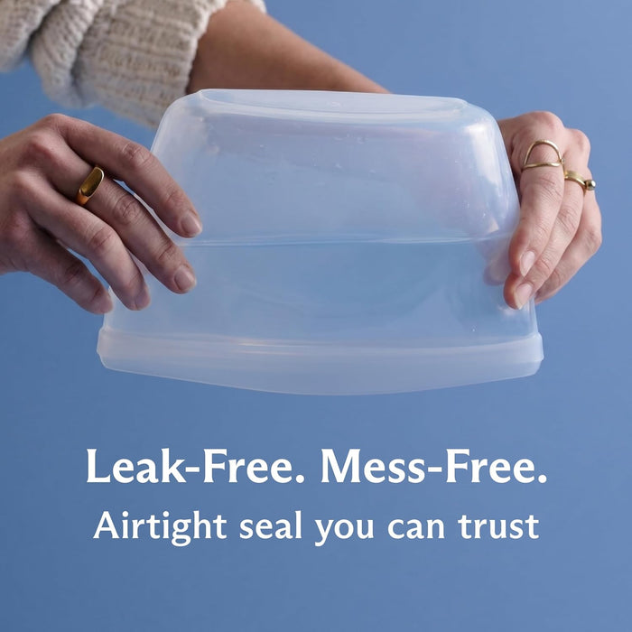 Premium Reusable Silicone Food Storage Bags, 4-Pack, Clear