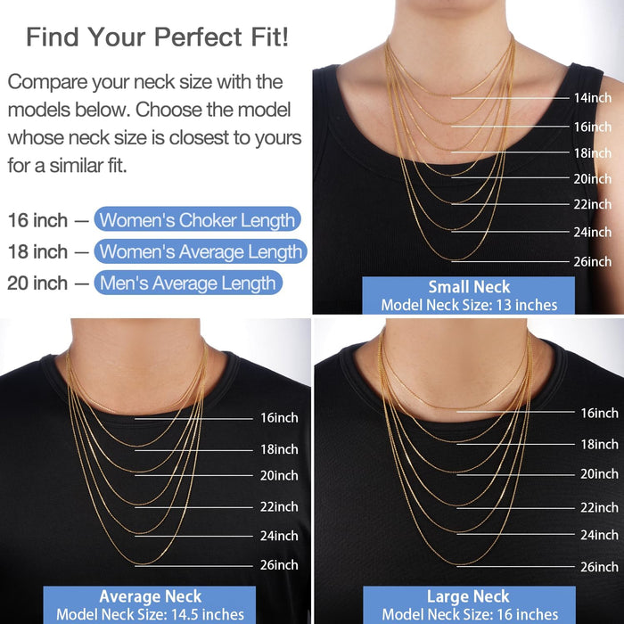 18k Gold Plated 925 Sterling Silver Chain Necklace for Women, 1.1mm Cable Chains Necklace Thin & Dainty & Sturdy Women's Chain Necklaces, 14/16/17/18/20/22/24 Inches