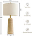 Modern Table Lamp Set of 2, Warm Beige Resin Lamp with Natural Stone Look, 27.25" Lamps for Living Room with Linen Shade