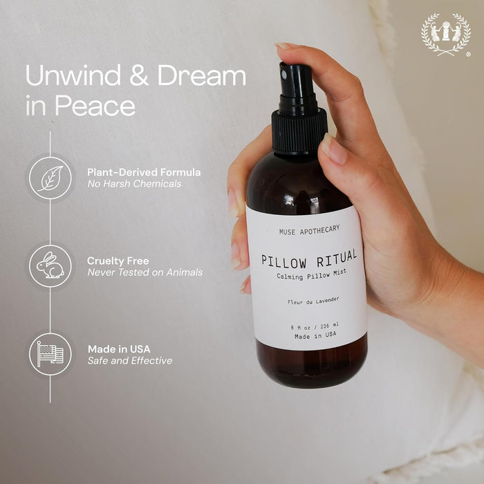 Pillow Ritual - Aromatic, Calming and Relaxing Pillow Mist, Linen and Fabric Spray - Infused with Natural Aromatherapy Essential Oils - 4 oz, Fleur du Lavender