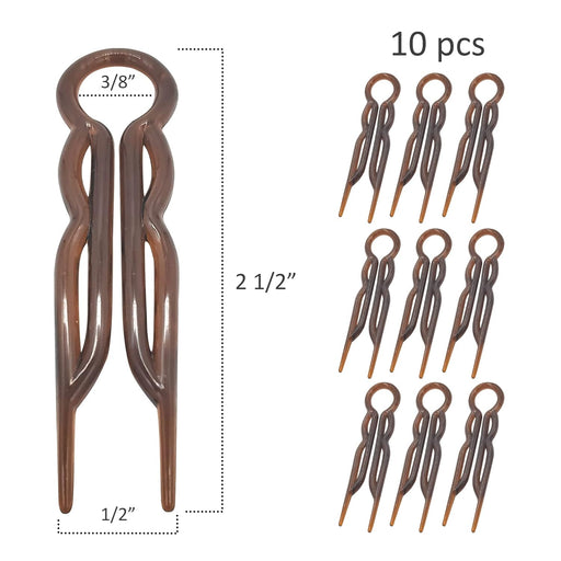 Magic-Grip Hairpins, 10 Styling Updo U-Pins for Strong Hold