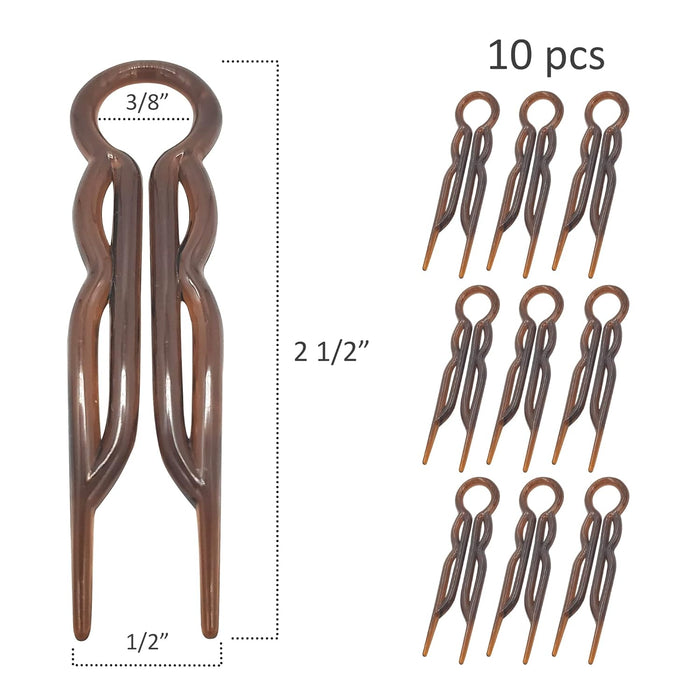 Magic-Grip Hairpins, 10 Styling Updo U-Pins for Strong Hold