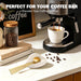 4 Gold Coffee Spoons 6.7in and 1 Ceramic Spoon Rest,Coffee Bar Accessories