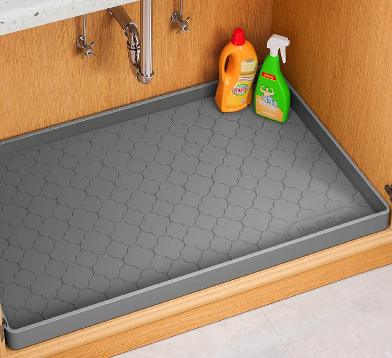 Under Sink Mat 34" x 22" Waterproof Silicone Cabinet Kitchen Liner