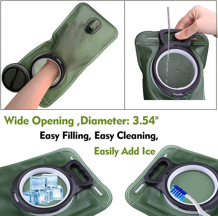 Hydration Bladder, 1.5-2-3L Water Bladder for Hiking Backpack, BPA-Free Leak Proof Water Reservoir Storage Bag, Water Po