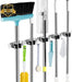 Broom Holder Wall Mount, 5 Racks 4 Hooks Heavy Duty Mop Organizer