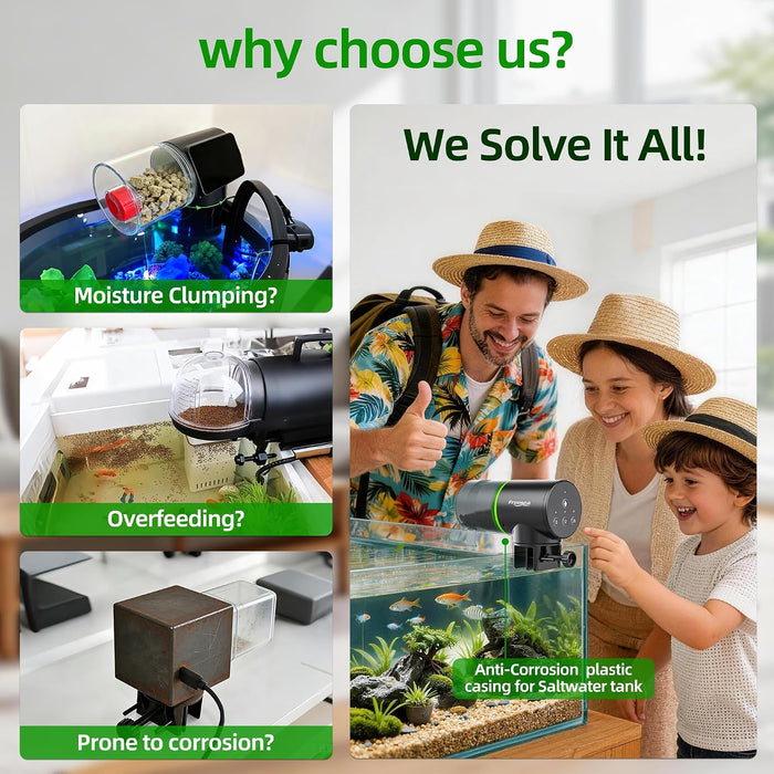 Automatic Fish Feeder for Aquarium: One-Touch Easy Setup & 3 Timers