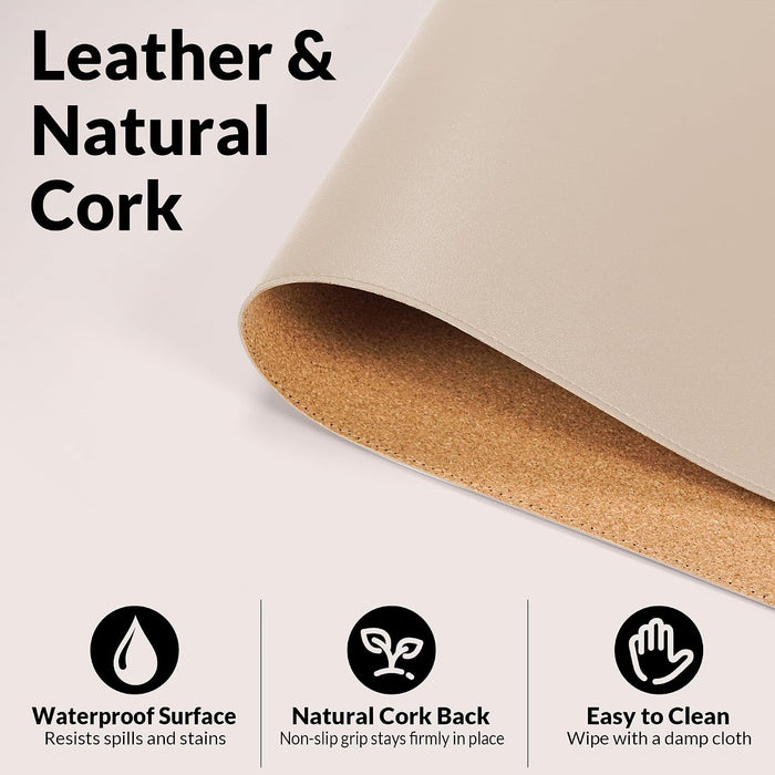 Desk Mat, Beige, 23.6" x 13.8", Desk Pad Protector