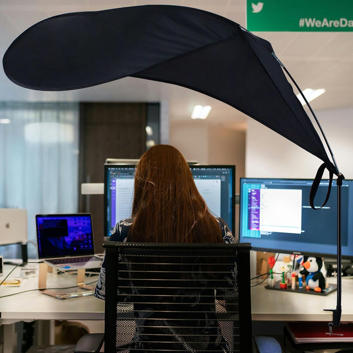 65" office cubicle desk shade,designed for light sensitive workers,idea for office cubicles and orginal desk canopy,block overhead light Black(Patent pending)