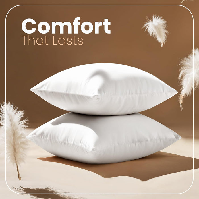 18x18 Pillow Inserts, White Throw Pillows for Couch, 2 Pack