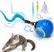 Interactive Cat Toy Ball - Automatic Interactive Cat Toys for Indoor Cats with 3 Tails, 2 Speeds Rechargeable Cat Enrich