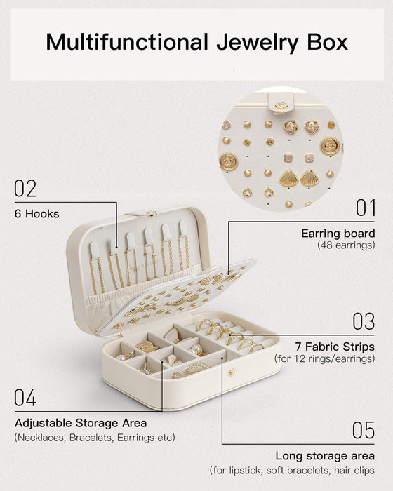 Travel Jewelry Case, Portable Jewelry Earring Box Organizer