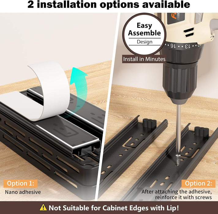 Pull Out Spice Rack Organizer for Cabinet, 3 Packs Slide Out Spice Racks Organizer, Spice Cabinet Organizers, Cabinet Si