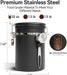 Coffee Canister with Window, Airtight Stainless Steel Container, 22OZ