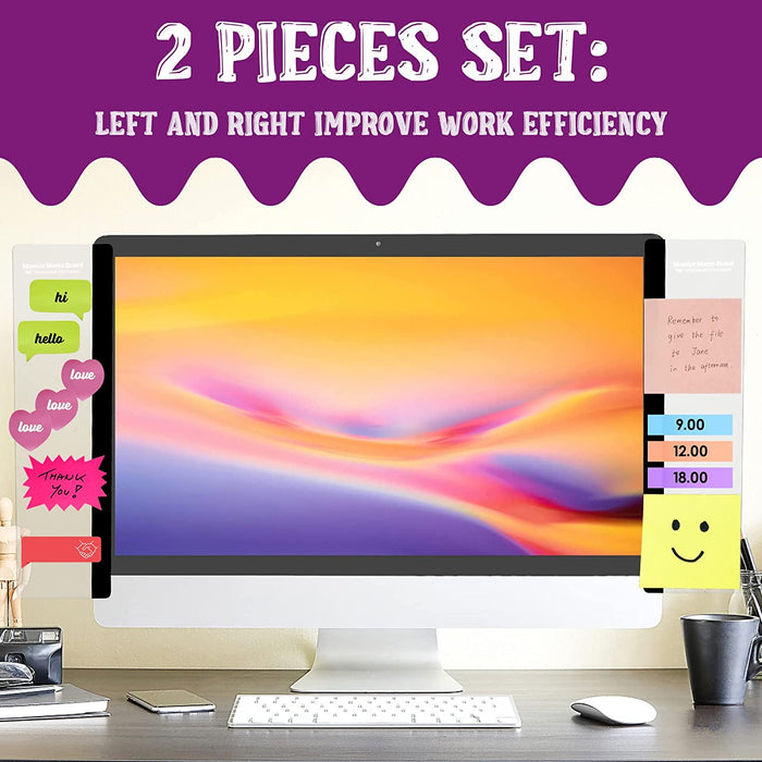 Office Desk Accessories 2pcs Computer Monitor Memo Board Office Supplies