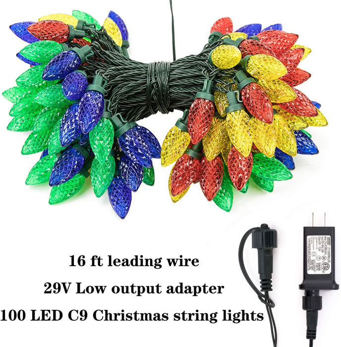 100LED 81FT C9 Christmas String Lights Plug in Fairy Twinkle Multicolor
