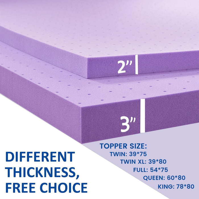 2 Inch Gel Memory Foam Mattress Topper, Twin Size