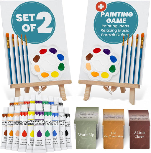 Painting Game Kit for Couples - Sip and Paint Date Night Set for Adults