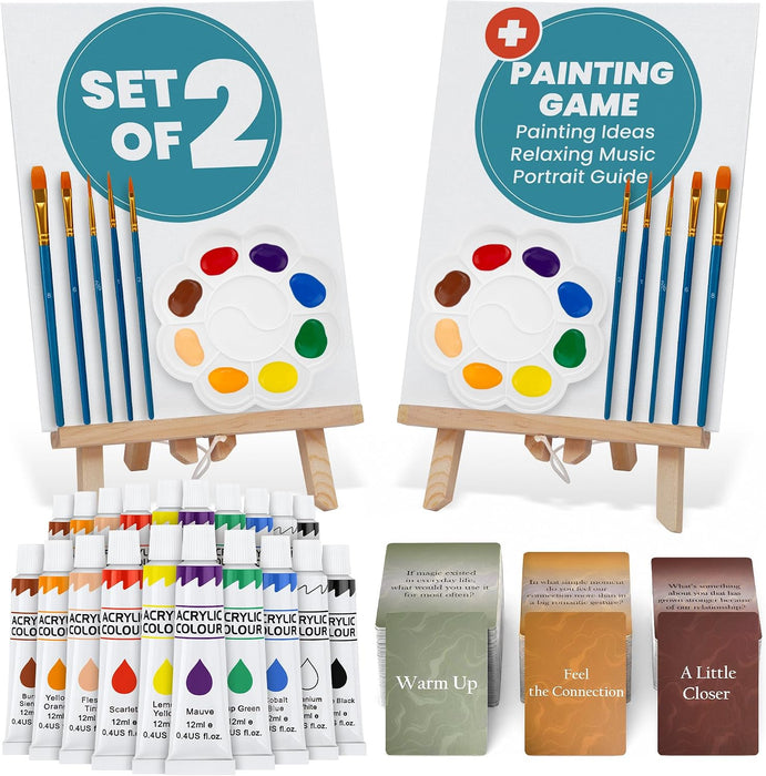 Painting Game Kit for Couples - Sip and Paint Date Night Set for Adults