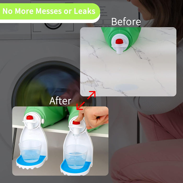 2 Pack Laundry Detergent Cup Holder Fabric Softener Drip Cup Holders Drip Catcher Tray with Fixing Screw Detergent Drip Catcher and Drip Tray Removable Silicone Pad