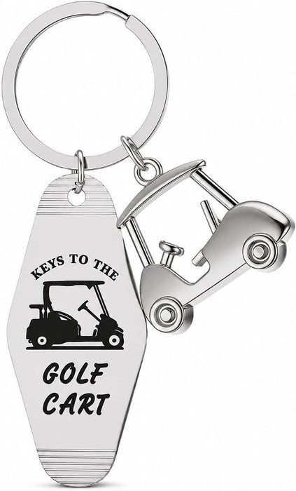 Golf Gifts for Men Retro Motel Golf Cart Keychain Accessories