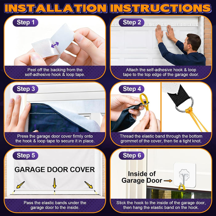 Halloween Garage Door Cover 16x7 FT, Realistic Garage Scene Design