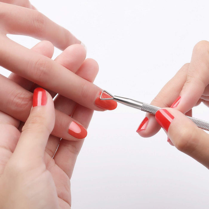 Cuticle Trimmer with Pusher and Cutter,Silver