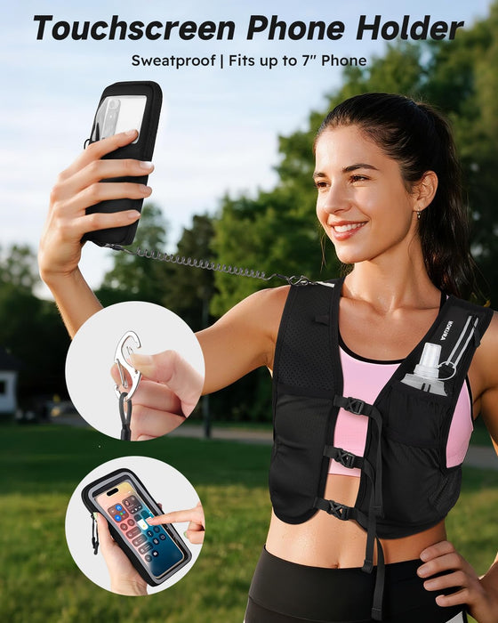 Running Vest for Women Men with 500ML Soft Flask & Phone Holder