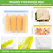 12 Pack Dishwasher Safe Reusable Freezer Bags, Multicolor